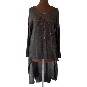 Angelsneverdie High Low Grey Sweater